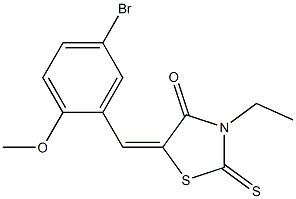 5-[(E)-(5-bromo-2-methoxyphenyl)methylidene]-3-ethyl-2-thioxo-1,3-thiazolan-4-one Struktur