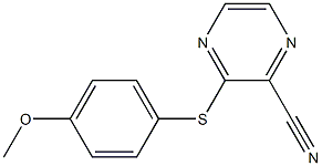 3-[(4-methoxyphenyl)sulfanyl]-2-pyrazinecarbonitrile,,结构式