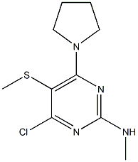 4-chloro-N-methyl-5-(methylsulfanyl)-6-(1-pyrrolidinyl)-2-pyrimidinamine Structure