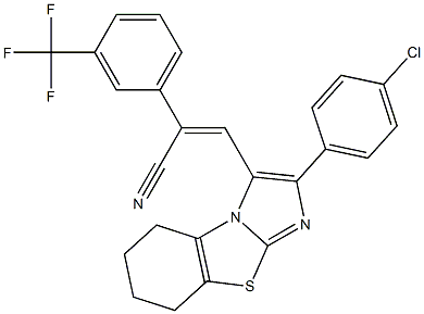 (Z)-3-[2-(4-chlorophenyl)-5,6,7,8-tetrahydroimidazo[2,1-b][1,3]benzothiazol-3-yl]-2-[3-(trifluoromethyl)phenyl]-2-propenenitrile