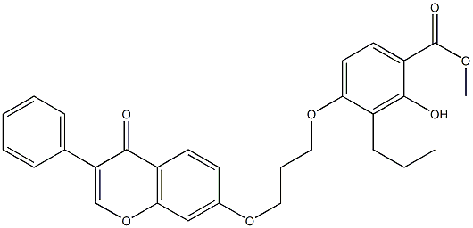 methyl 2-hydroxy-4-{3-[(4-oxo-3-phenyl-4H-chromen-7-yl)oxy]propoxy}-3-propylbenzoate