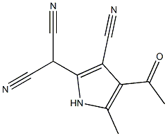 2-(4-acetyl-3-cyano-5-methyl-1H-pyrrol-2-yl)malononitrile Struktur