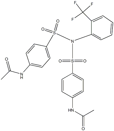 N1-(4-{[{[4-(acetylamino)phenyl]sulfonyl}-2-(trifluoromethyl)anilino]sulfonyl}phenyl)acetamide Struktur
