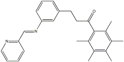 1-(2,3,4,5,6-pentamethylphenyl)-3-{3-[(2-pyridylmethylidene)amino]phenyl}propan-1-one Structure
