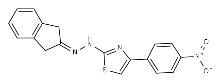 indan-2-one 2-[4-(4-nitrophenyl)-1,3-thiazol-2-yl]hydrazone Struktur