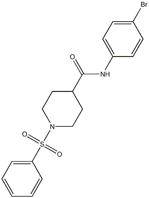 N-(4-bromophenyl)-1-(phenylsulfonyl)-4-piperidinecarboxamide Struktur
