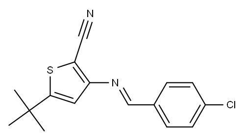  5-(tert-butyl)-3-[(4-chlorobenzylidene)amino]thiophene-2-carbonitrile
