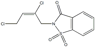 2-[(E)-2,4-dichloro-2-butenyl]-1H-1,2-benzisothiazole-1,1,3(2H)-trione Struktur