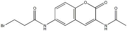 N1-[3-(acetylamino)-2-oxo-2H-chromen-6-yl]-3-bromopropanamide Struktur