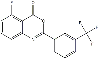 5-fluoro-2-[3-(trifluoromethyl)phenyl]-4H-3,1-benzoxazin-4-one Struktur
