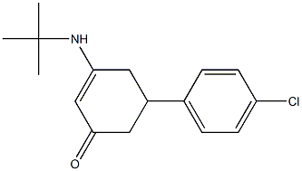 3-(tert-butylamino)-5-(4-chlorophenyl)cyclohex-2-en-1-one Struktur
