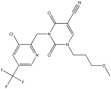  3-{[3-chloro-5-(trifluoromethyl)-2-pyridinyl]methyl}-1-(3-methoxypropyl)-2,4-dioxo-1,2,3,4-tetrahydro-5-pyrimidinecarbonitrile