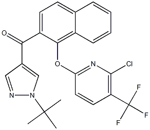 [1-(tert-butyl)-1H-pyrazol-4-yl](1-{[6-chloro-5-(trifluoromethyl)-2-pyridinyl]oxy}-2-naphthyl)methanone Structure