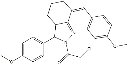 2-CHLORO-1-[7-(4-METHOXY-BENZYLIDENE)-3-(4-METHOXY-PHENYL)-3,3A,4,5,6,7-HEXAHYDRO-INDAZOL-2-YL]-ETHANONE