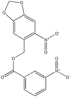 (6-nitro-1,3-benzodioxol-5-yl)methyl 3-nitrobenzenecarboxylate Struktur