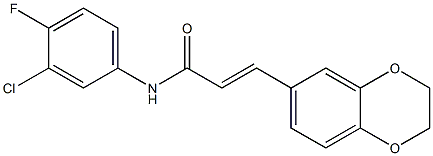  (E)-N-(3-chloro-4-fluorophenyl)-3-(2,3-dihydro-1,4-benzodioxin-6-yl)-2-propenamide