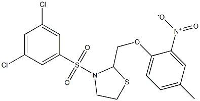 3-[(3,5-dichlorophenyl)sulfonyl]-2-[(4-methyl-2-nitrophenoxy)methyl]-1,3-thiazolane Structure