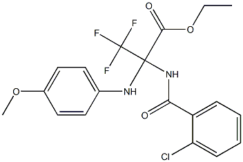  ethyl 2-[(2-chlorobenzoyl)amino]-3,3,3-trifluoro-2-(4-methoxyanilino)propanoate