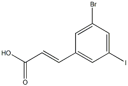(E)-3-(3-bromo-5-iodophenyl)acrylic acid,,结构式