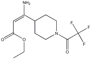 (E)-ethyl 3-amino-3-(1-(2,2,2-trifluoroacetyl)piperidin-4-yl)acrylate Struktur