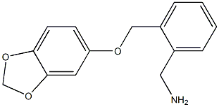 {2-[(2H-1,3-benzodioxol-5-yloxy)methyl]phenyl}methanamine Structure