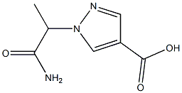 1-(1-carbamoylethyl)-1H-pyrazole-4-carboxylic acid Struktur