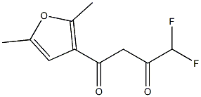 1-(2,5-dimethylfuran-3-yl)-4,4-difluorobutane-1,3-dione Struktur