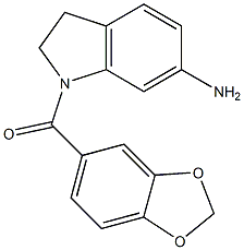 1-(2H-1,3-benzodioxol-5-ylcarbonyl)-2,3-dihydro-1H-indol-6-amine Structure