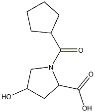 1-(cyclopentylcarbonyl)-4-hydroxypyrrolidine-2-carboxylic acid 结构式