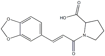 1-[(2E)-3-(1,3-benzodioxol-5-yl)prop-2-enoyl]pyrrolidine-2-carboxylic acid Struktur