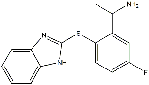 1-[2-(1H-1,3-benzodiazol-2-ylsulfanyl)-5-fluorophenyl]ethan-1-amine,,结构式