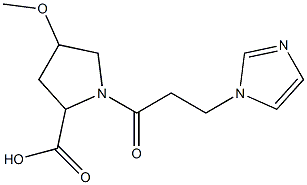 1-[3-(1H-imidazol-1-yl)propanoyl]-4-methoxypyrrolidine-2-carboxylic acid 结构式