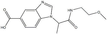 1-{1-[(2-methoxyethyl)carbamoyl]ethyl}-1H-1,3-benzodiazole-5-carboxylic acid Structure