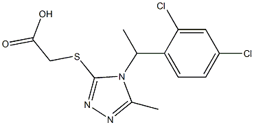 2-({4-[1-(2,4-dichlorophenyl)ethyl]-5-methyl-4H-1,2,4-triazol-3-yl}sulfanyl)acetic acid Struktur