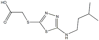 2-({5-[(3-methylbutyl)amino]-1,3,4-thiadiazol-2-yl}sulfanyl)acetic acid Struktur