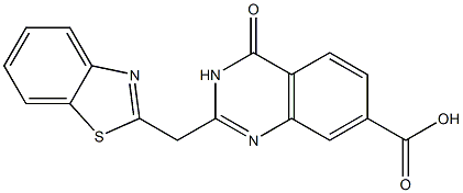 2-(1,3-benzothiazol-2-ylmethyl)-4-oxo-3,4-dihydroquinazoline-7-carboxylic acid Struktur
