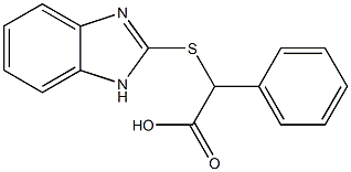 2-(1H-1,3-benzodiazol-2-ylsulfanyl)-2-phenylacetic acid Struktur