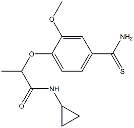 2-(4-carbamothioyl-2-methoxyphenoxy)-N-cyclopropylpropanamide 化学構造式