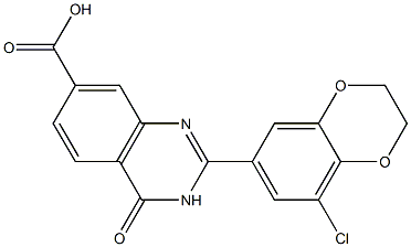 2-(8-chloro-2,3-dihydro-1,4-benzodioxin-6-yl)-4-oxo-3,4-dihydroquinazoline-7-carboxylic acid 结构式