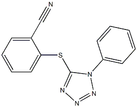 2-[(1-phenyl-1H-1,2,3,4-tetrazol-5-yl)sulfanyl]benzonitrile Struktur
