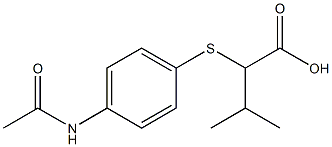 2-[(4-acetamidophenyl)sulfanyl]-3-methylbutanoic acid,,结构式