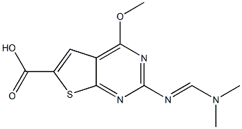 2-[(E)-[(dimethylamino)methylidene]amino]-4-methoxythieno[2,3-d]pyrimidine-6-carboxylic acid Struktur