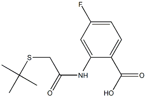 2-[2-(tert-butylsulfanyl)acetamido]-4-fluorobenzoic acid Struktur