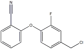 2-[4-(chloromethyl)-2-fluorophenoxy]benzonitrile Struktur