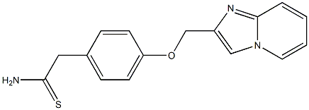 2-[4-(imidazo[1,2-a]pyridin-2-ylmethoxy)phenyl]ethanethioamide Struktur