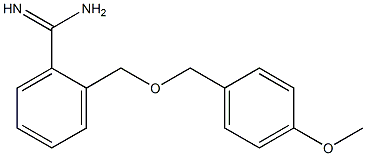 2-{[(4-methoxyphenyl)methoxy]methyl}benzene-1-carboximidamide Struktur