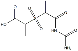 2-{[1-(carbamoylamino)-1-oxopropane-2-]sulfonyl}propanoic acid Struktur