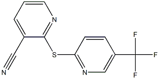 2-{[5-(trifluoromethyl)pyridin-2-yl]sulfanyl}pyridine-3-carbonitrile Struktur