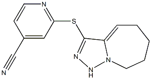 2-{5H,6H,7H,8H,9H-[1,2,4]triazolo[3,4-a]azepin-3-ylsulfanyl}pyridine-4-carbonitrile 结构式