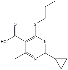 2-cyclopropyl-4-methyl-6-(propylthio)pyrimidine-5-carboxylic acid Structure